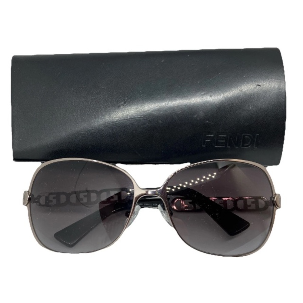 Vintage Fendi Logo Metal Women’s Sunglasses Brown Pewter F478 Made in Italy - Picture 12 of 16